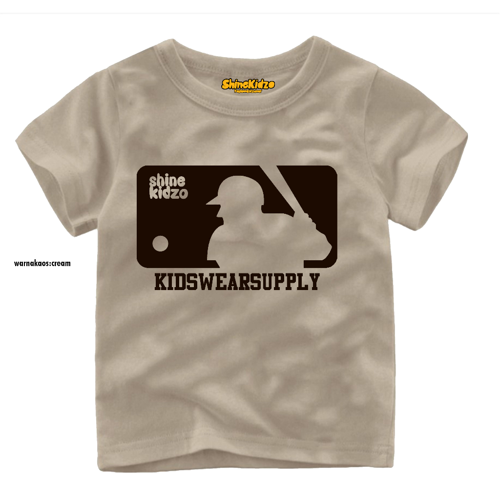 Baju Kaos Distro Anak BassBall // Warna Cream