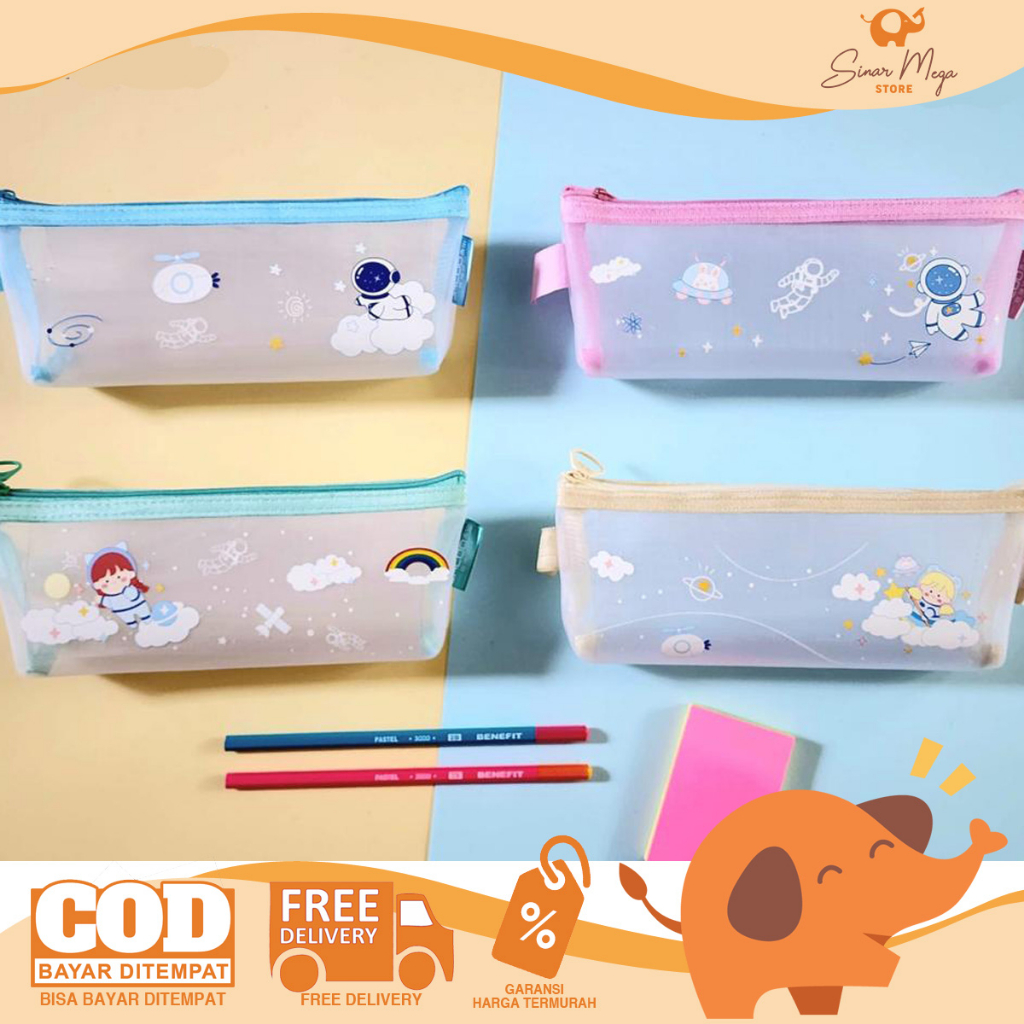 

Jala Kotak Pensil Resleting JC-5208 / Tempat Pensil Transparan Jaring Motif Karakter Lucu