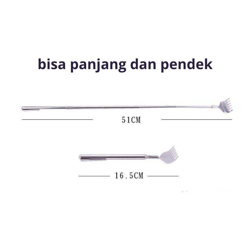 Alat Garuk Punggung Stainless Extendable/Garukan Tongkat Garuk Badan