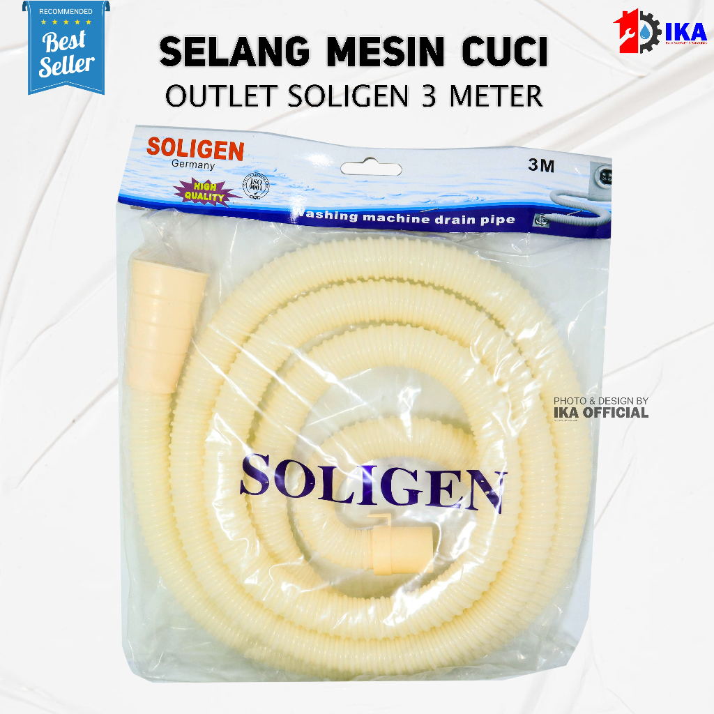 Selang mesin cuci OUTLET 3m / PEMBUANGAN AIR KOTOR DARI MESIN CUCI / SOLIGEN 100%