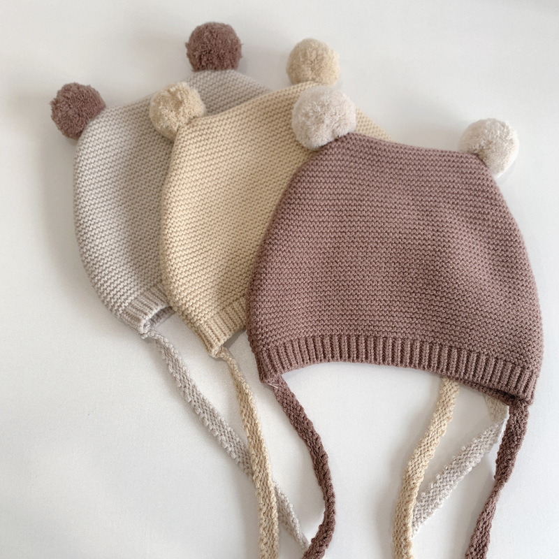 Topi Anak Knit/Topi Bayi Korean Style Pompom