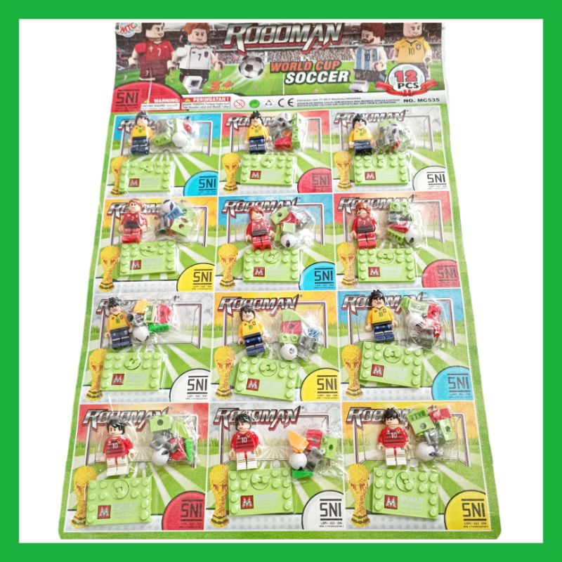 Mainan Brick Lego Roboman world cup Soccer Sepak bola