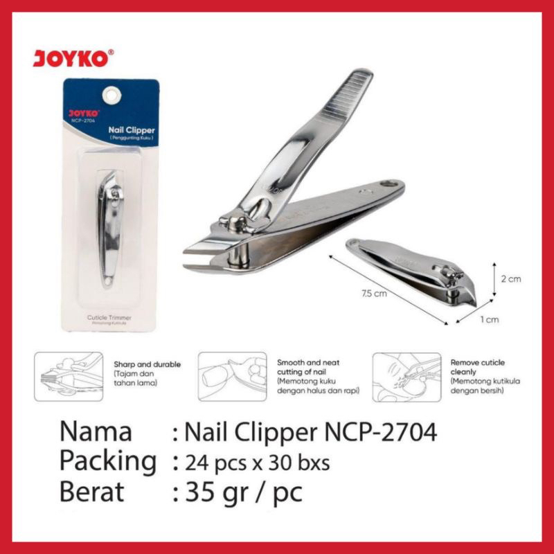 

GUNTING KUKU NAIL CLIPPER JOYKO NCP-2704 CUTICLE TRIMMER