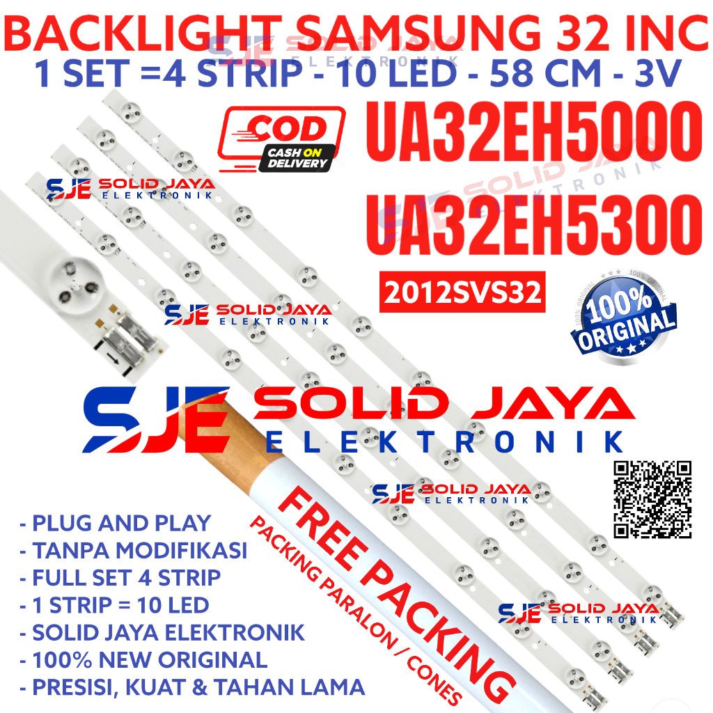 BACKLIGHT TV LED SAMSUNG 32 INC UA 32EH5000 32EH5300 UA32EH5000 UA32EH5300 UA-32EH5000 UA-32EH5300 32EH LAMPU BL 10K 10 KANCING 10 LED 10KANCING 2012SVS32