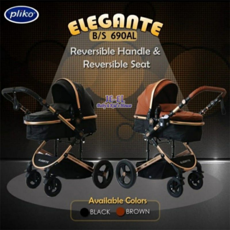 Stroller Pliko Elegante BS690AL 2in1 Kereta Bayi Reversible Handle Reversible Seat / Kereta Sorong Bayi Dua Arah