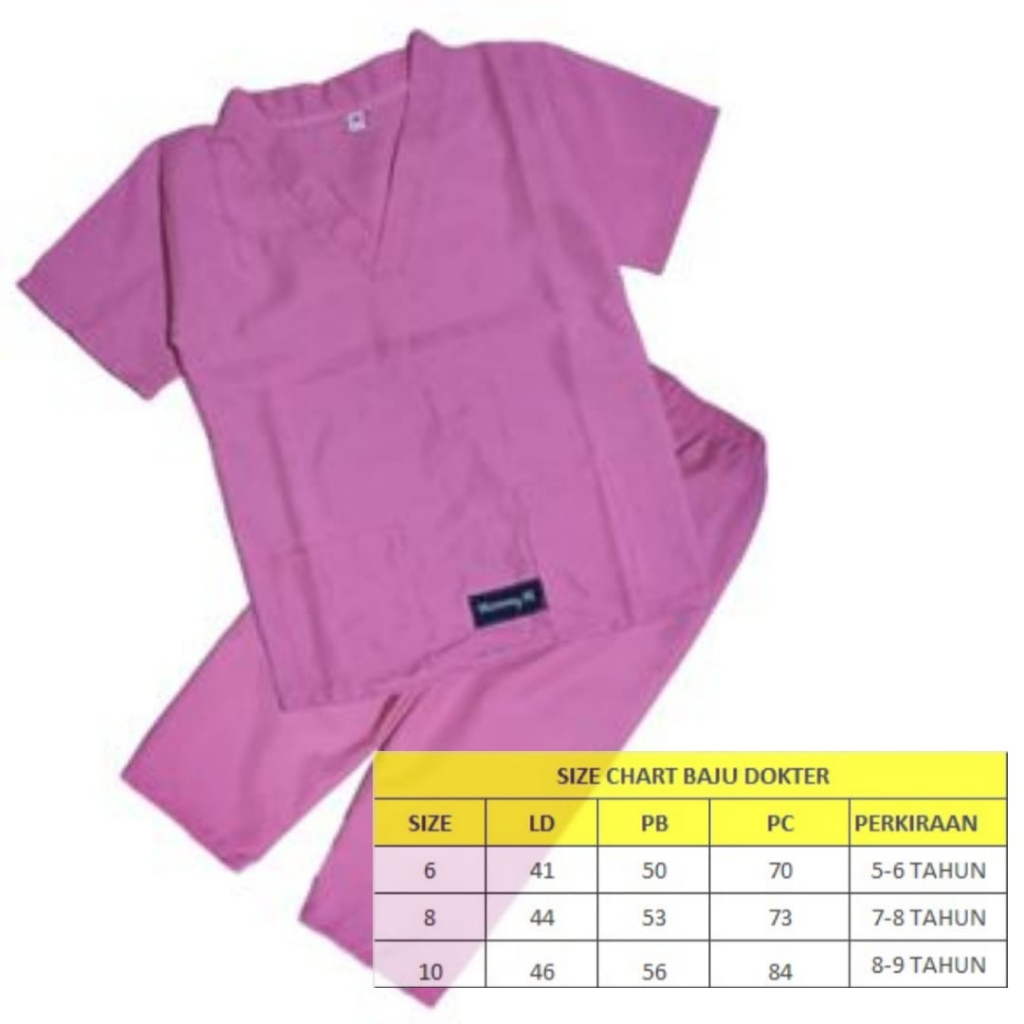 BAJU DOKTER ANAK 6-9 TAHUN/BAJU DOKTER BEDAH/BAJU OKA/BAJU DOKTER ANAK/BAJU PROFESI ANAK