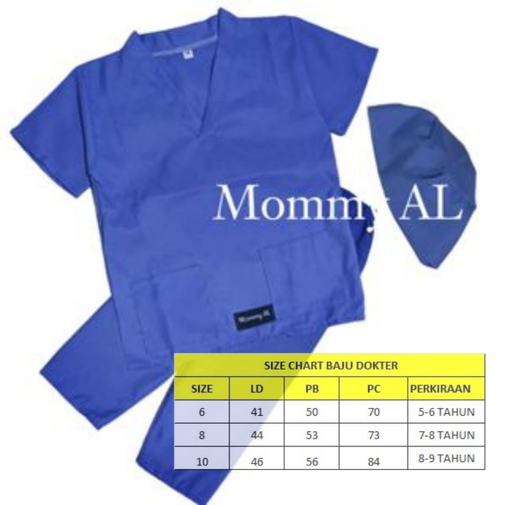 BAJU DOKTER ANAK 6-9 TAHUN/BAJU DOKTER BEDAH/BAJU OKA/BAJU DOKTER ANAK/BAJU PROFESI ANAK