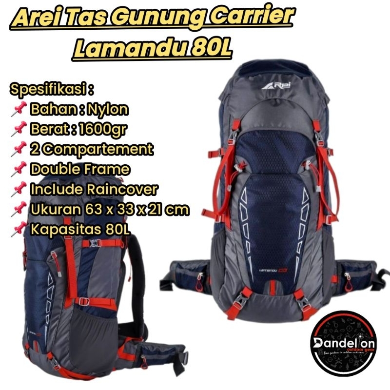 Arei Tas Gunung Carrier Lamandu 80L
