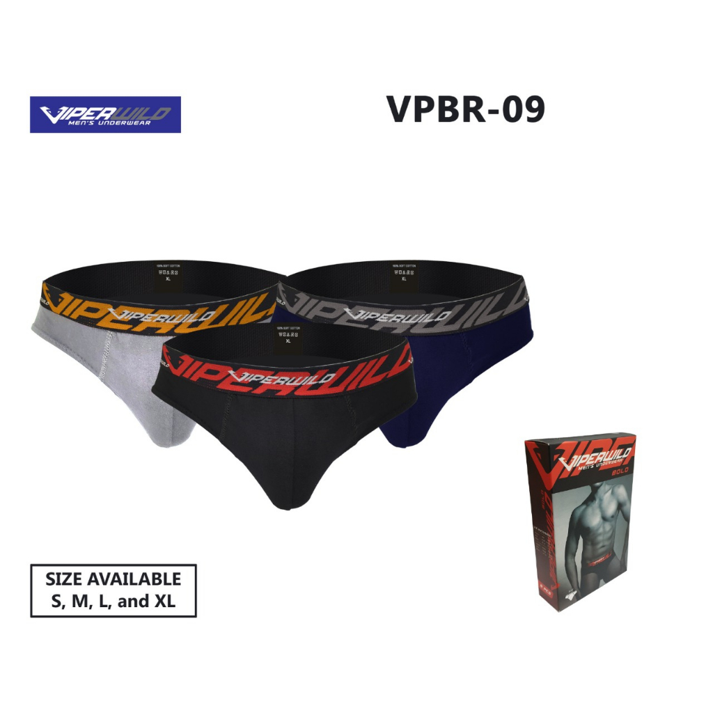 PROMO!!! Celana Dalam Pria 3 PCS VIPER “Red Bold” VPBR - 09