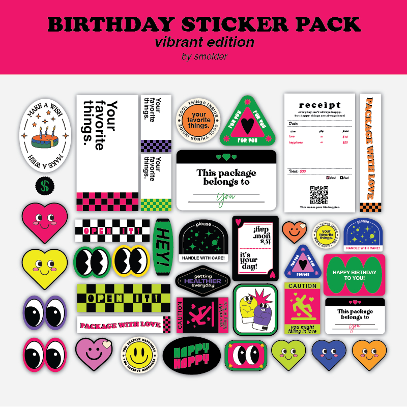 

[READY STOCK] NO CUSTOM BIRTHDAY STICKER PACK BY SMOLDER