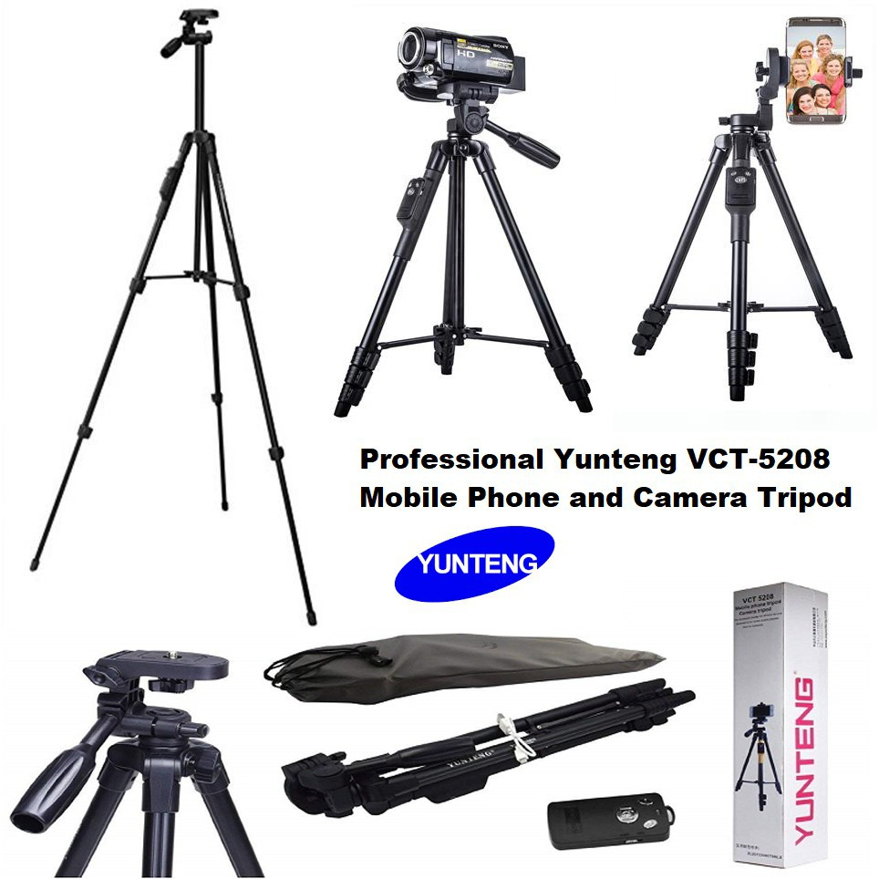 TRIPOD KAMERA DSLR UNTENG TRIPOT HP DAN KAMERA CANON PAKAI REMOT TONGSIS HANDPHONE BLUETOOTH JS110