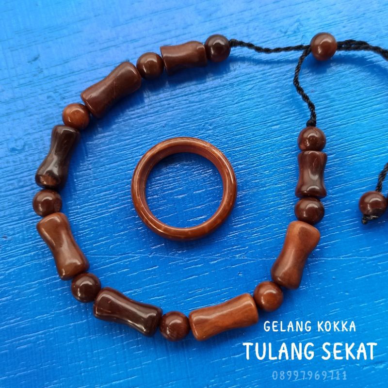 Gelang Kayu kaukah (TULANG SEKAT) Free cincin koka kokka kaokah kokah