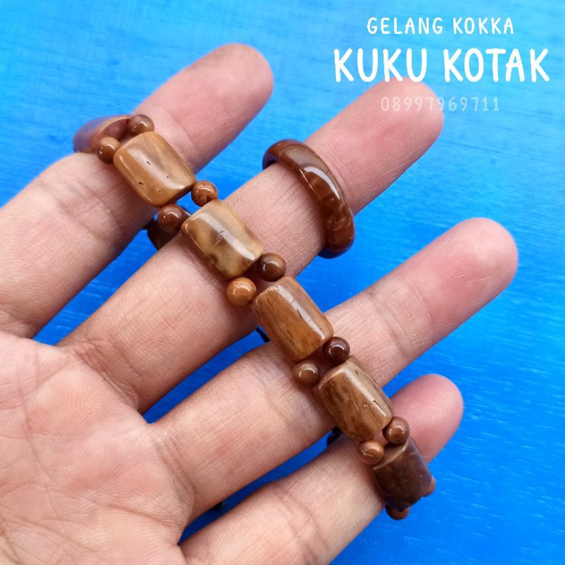 Gelang Kayu kaukah (KUKU KOTAK) Free cincin koka kokka kaokah kokah