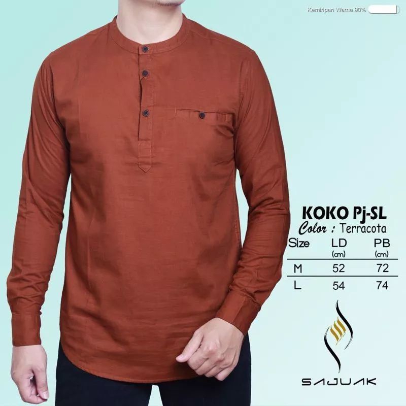 koko pria lengan panjang/pakaian muslim cowok/Koko sajuak original/fashion muslim pria/Koko muslim l