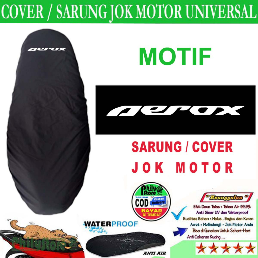 Sarung Cover Pelindung Jok Motor Anti Air , Anti Cakar Kucing , Anti Panas Varian NMAX AEROX YAMAHA HONDA VARIO BEAT PCX ADV MIO