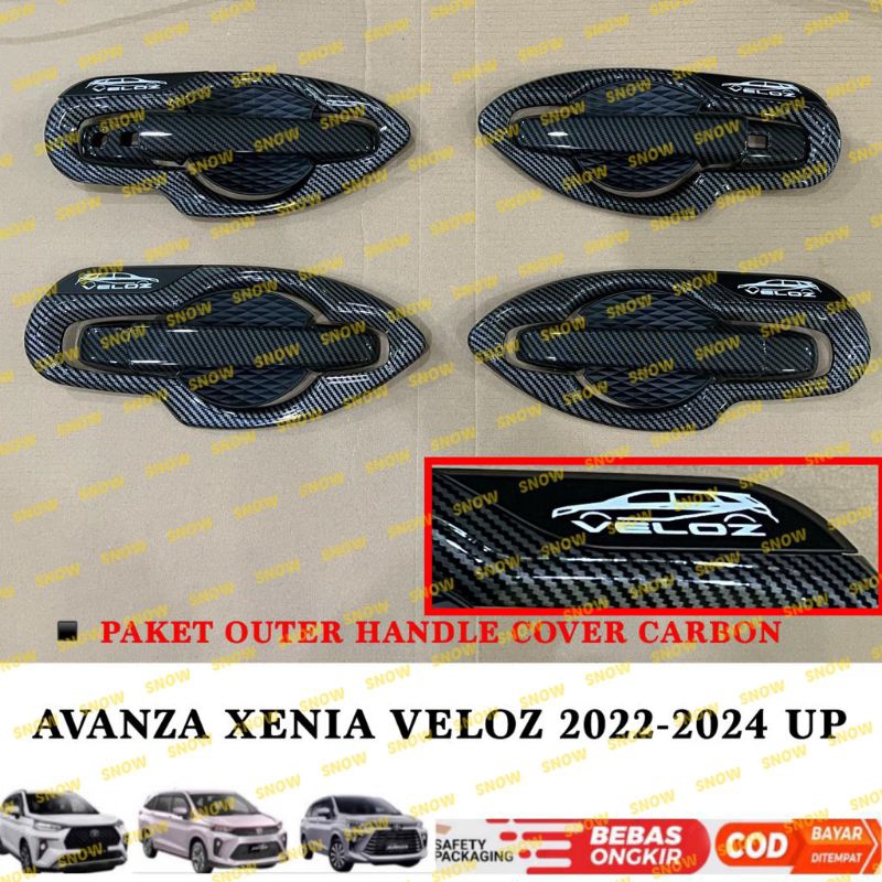 Paket Outer Handle Cover Avanza Xenia Veloz 2021 2022 2023 2024 UP Exclusive Carbon