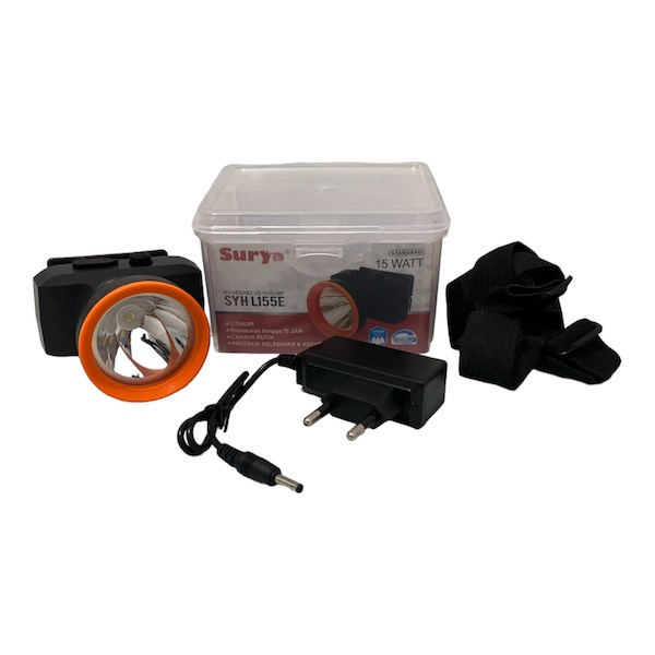 Surya Senter Kepala Super LED 15W SYH L155E Head Lamp Super Terang Tahan 15 Jam Fast Charging