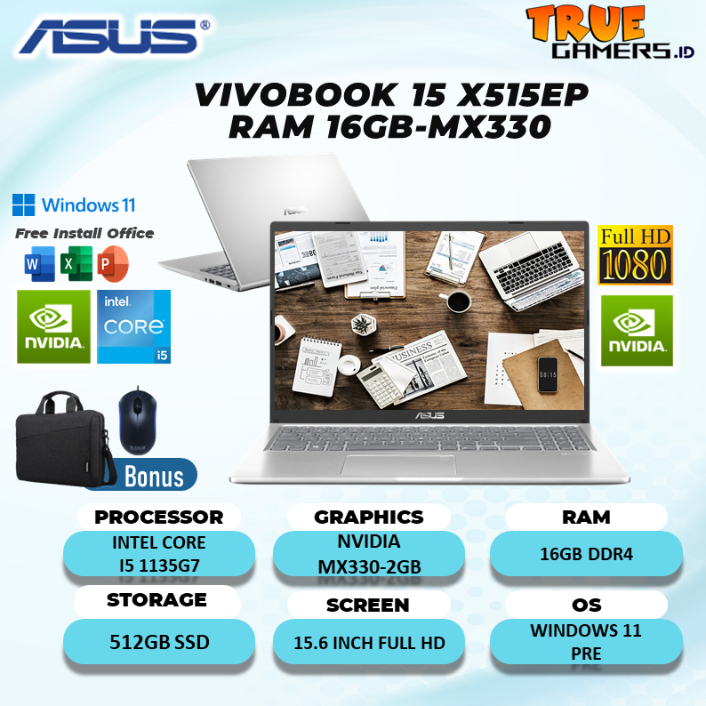 Laptop Asus Vivobook 15 X515EA I5 1135G7 16GB 512SSD 15 Inch Full HD