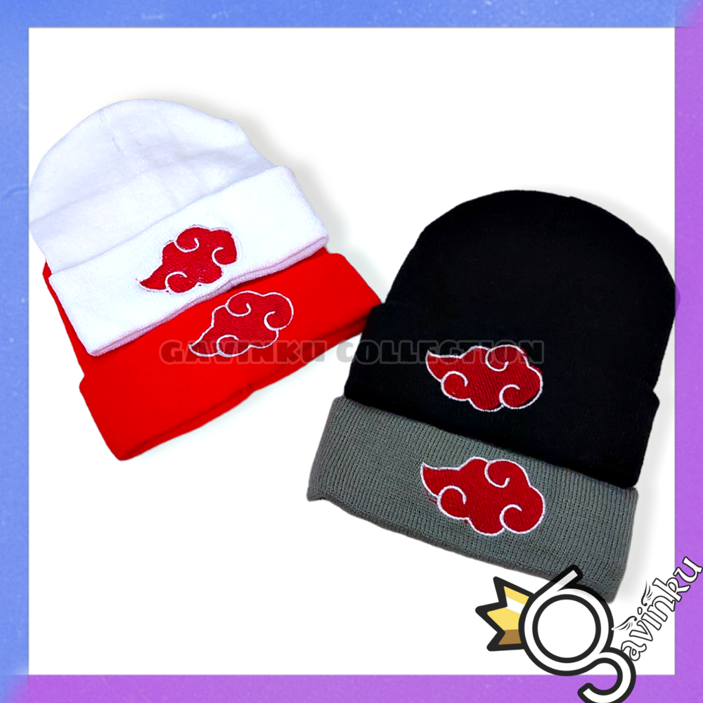 Topi Kupluk Anak Laki Laki Perempuan Umur 3 6 12 bulan 1 2 Tahun Motif Bordir Akatsuki Naruto Murah Beanie Hat Usia Bayi Baru Lahir Newborn Gaul Keren Model Baru Kekinian Korea Ketu Koplok Topu Kerpus Kuplok