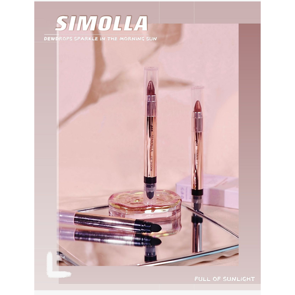 Eyeshadow Crayon Premium pigmented by SIMOLLA multifungsi 3in1 Eyeshadow,Highlighter,Contour 6varian