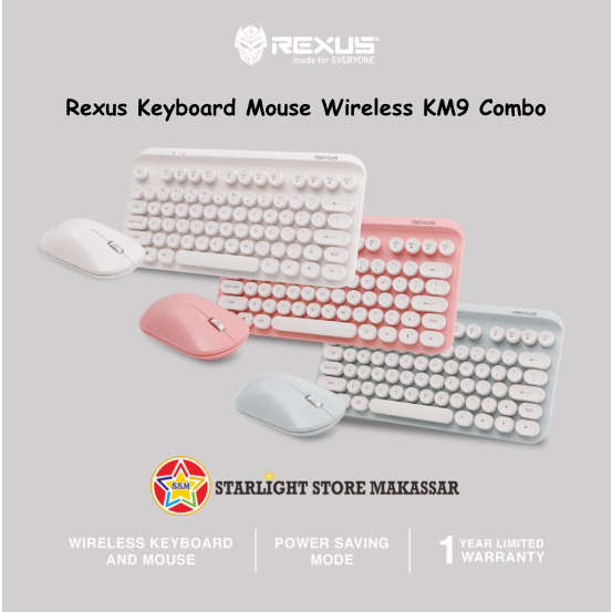 Rexus Keyboard Mouse Wireless KM9 Combo