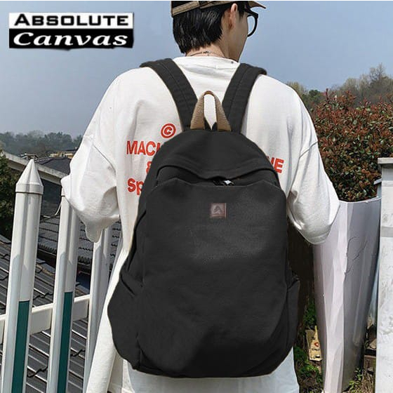 ABSOLUTE  KANVAS Tas Sekolah Ransel Backpack Cowok Cewek Simple TAS RANSEL PRIA WANITA TAS PRIA WANITA LAPTOP