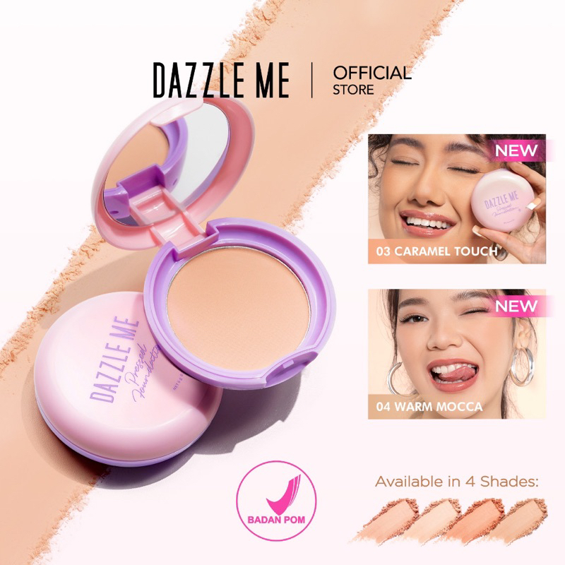 【Best Selling】DAZZLE ME Muse Pressed Foundation | Long Lasting Filter Like Blurring Matte Compact Powder Oil-control Bedak Padat ( YOU MAKEUPS OFFICIAL STORE )