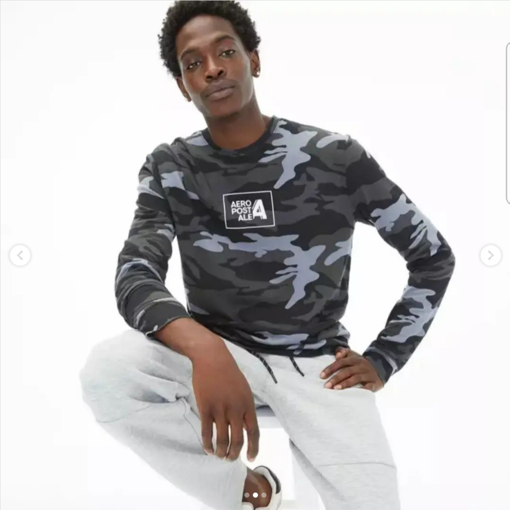 Aeropostale Long Sleeve Gray Camo Original