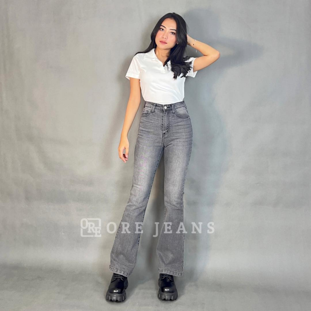 ORE - Hw Cutbray Jeans Chava Wash Wanita Vintage Retro