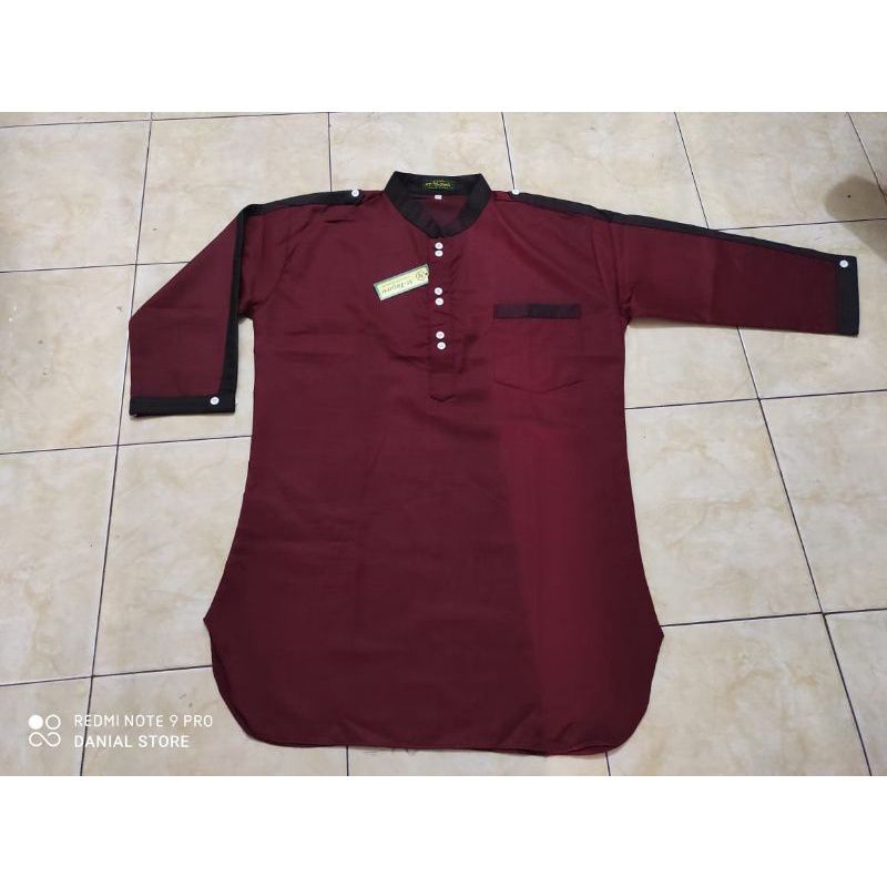 Baju Koko kurta pria dewasa lengan 3/4 Qurta Agam long save kurta reglan kurta Zipper terbaru