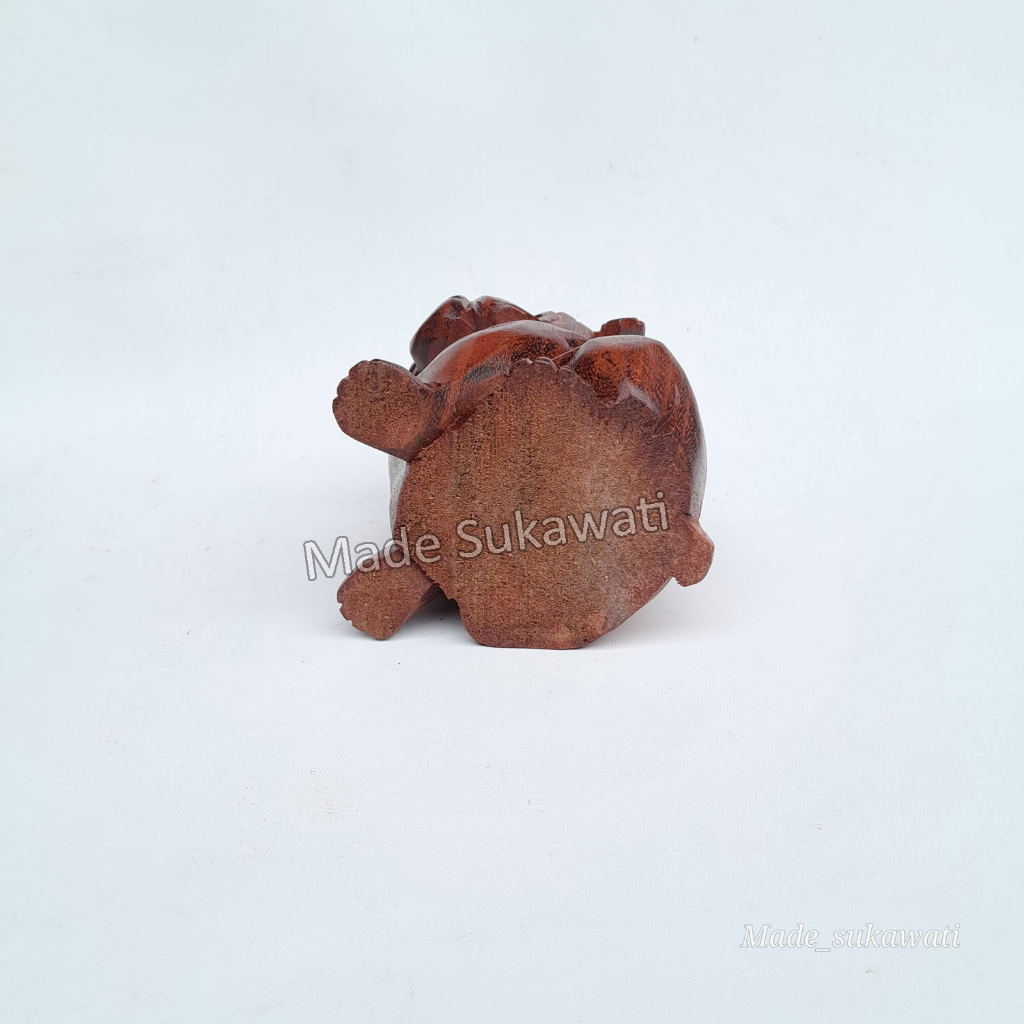 Patung kayu Anjing Bulldog Duduk 15cm Kerajinan handmade Bali