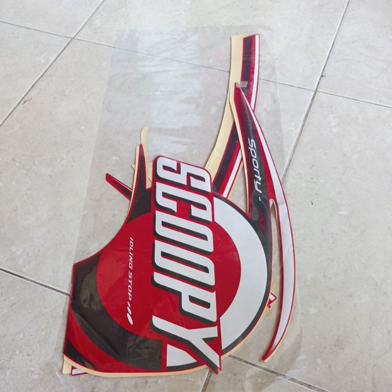 striping stiker Les body Honda Scoopy sporty 2015 2016 kwalitas grade ori