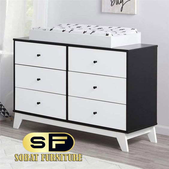 Tafel Bayi Berwarna Monokrom Minimalis Model Kekinian Kayu Jati Solid