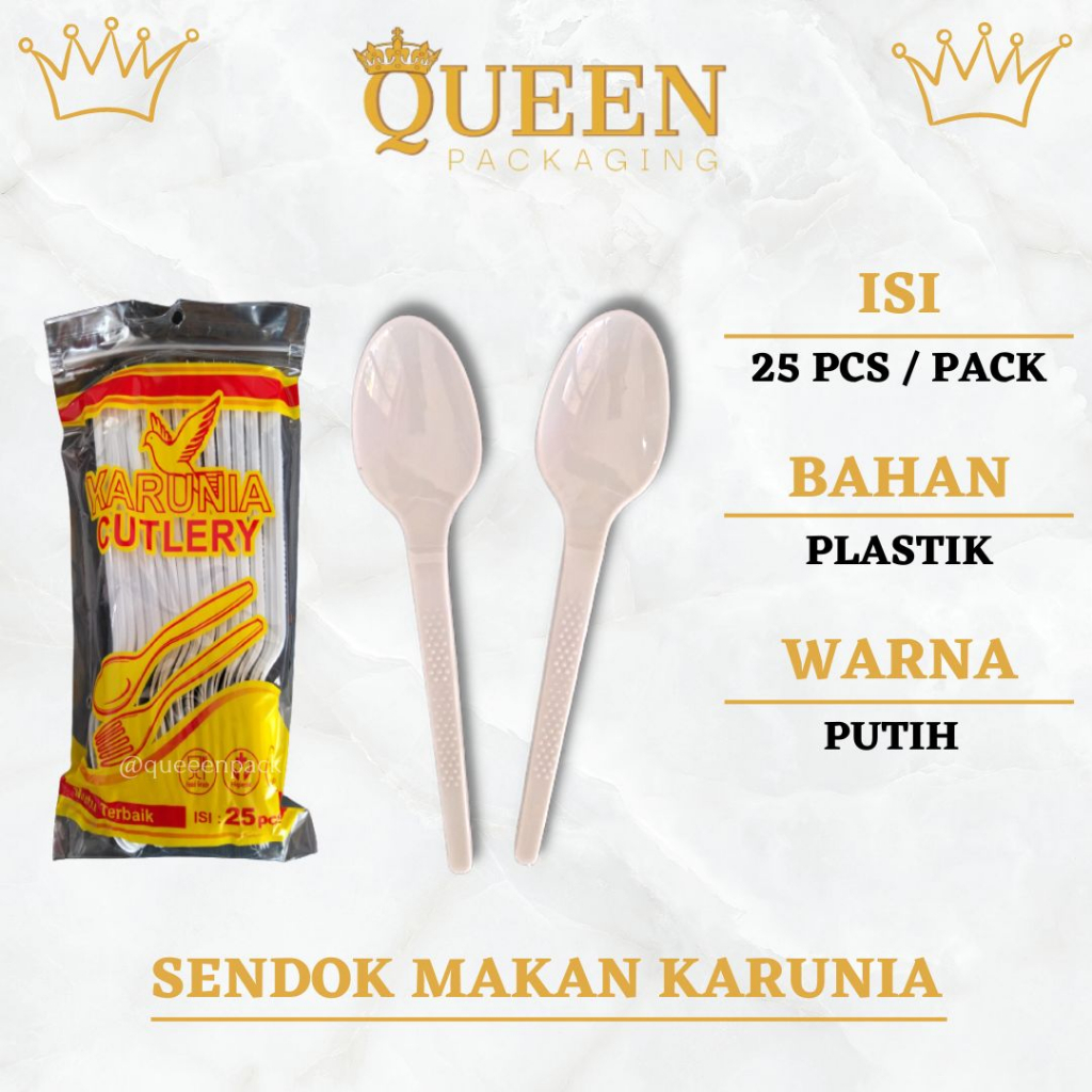 SENDOK MAKAN KARUNIA | SENDOK MAKAN PLASTIK PUTIH | SENDOK PLASTIK | SENDOK MAKAN PLASTIK MURAH |