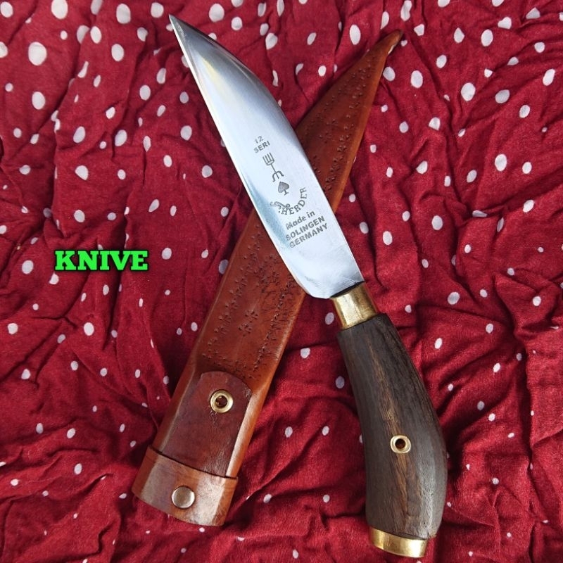 pisau cap garpu seset kulit, iris daging, gagang lengkung super