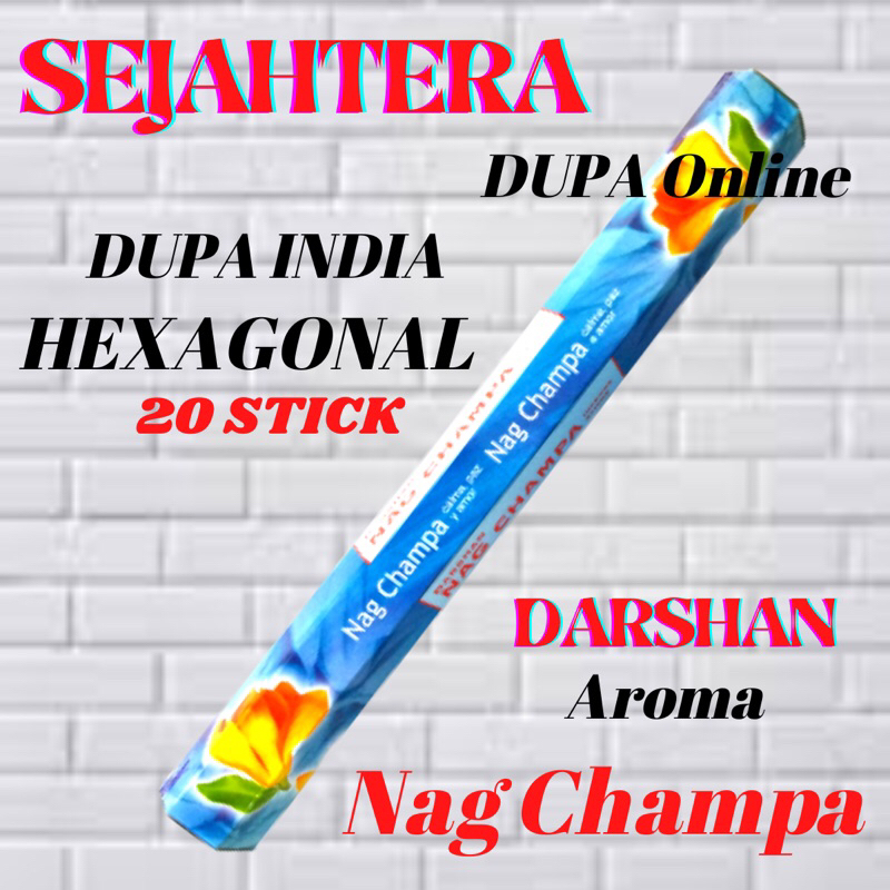 Dupa Hio India Pendek Darshan “Nag Champa” Kotak Isi 20btg