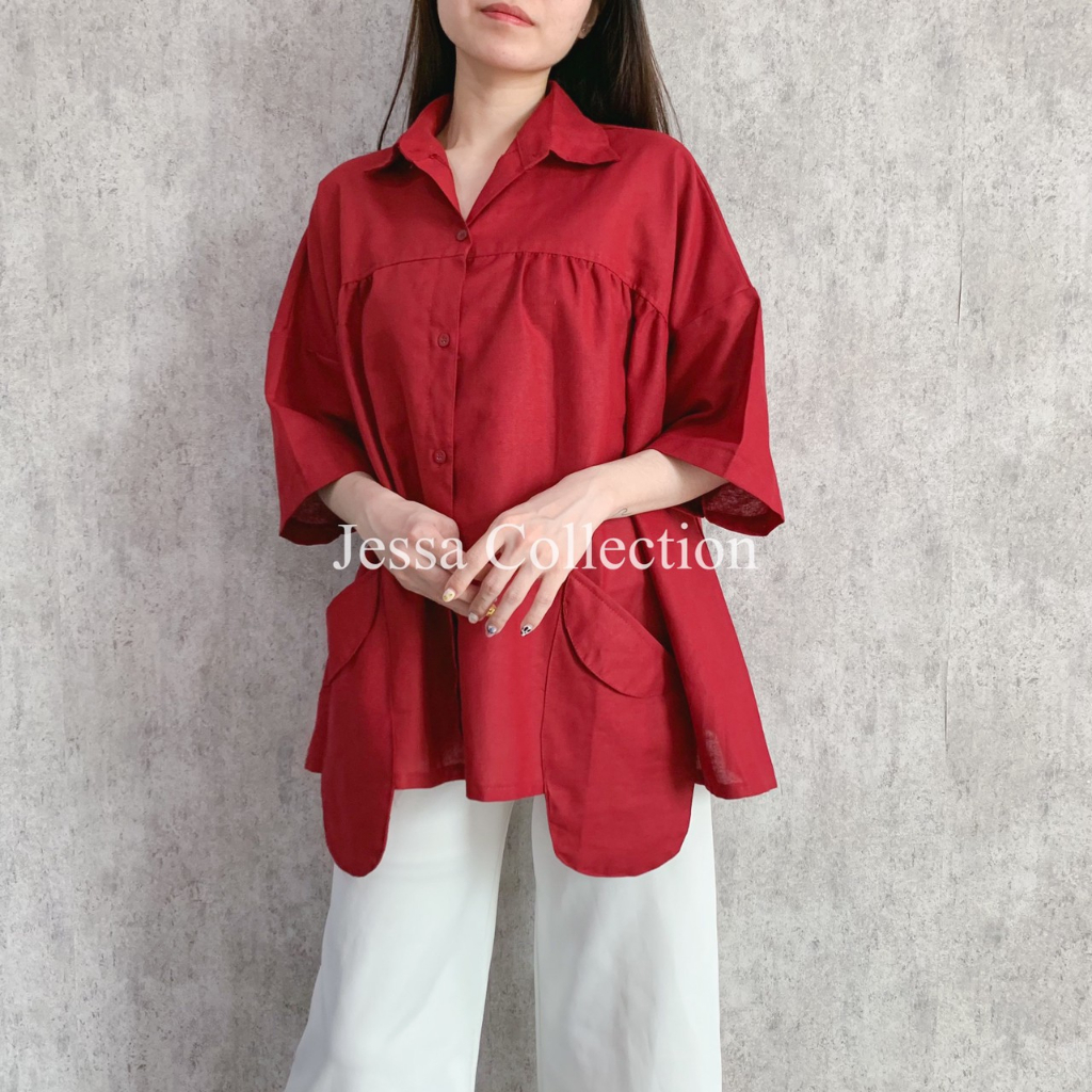 Winnial Pocket Blouse TH 705 LINEN