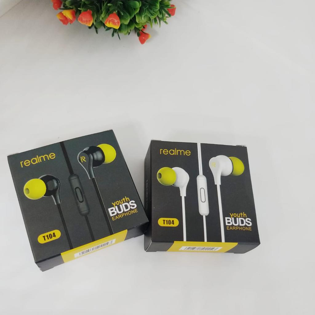 Handsfree realme T104 YOUTH BUDS EXTRA BASS SOUND UNIVERSAL FOR ALL SMARTPHONE BY SMOLL