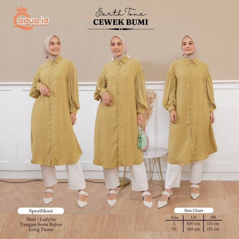 Qadua Tunik Bumi Tunik Dewasa Polos Jumbo