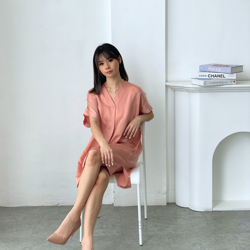 LOCALIER - Hera Silky Dress - Party Dress / Casual Dress - Oversize Dress - Dress terusan - Outfit w