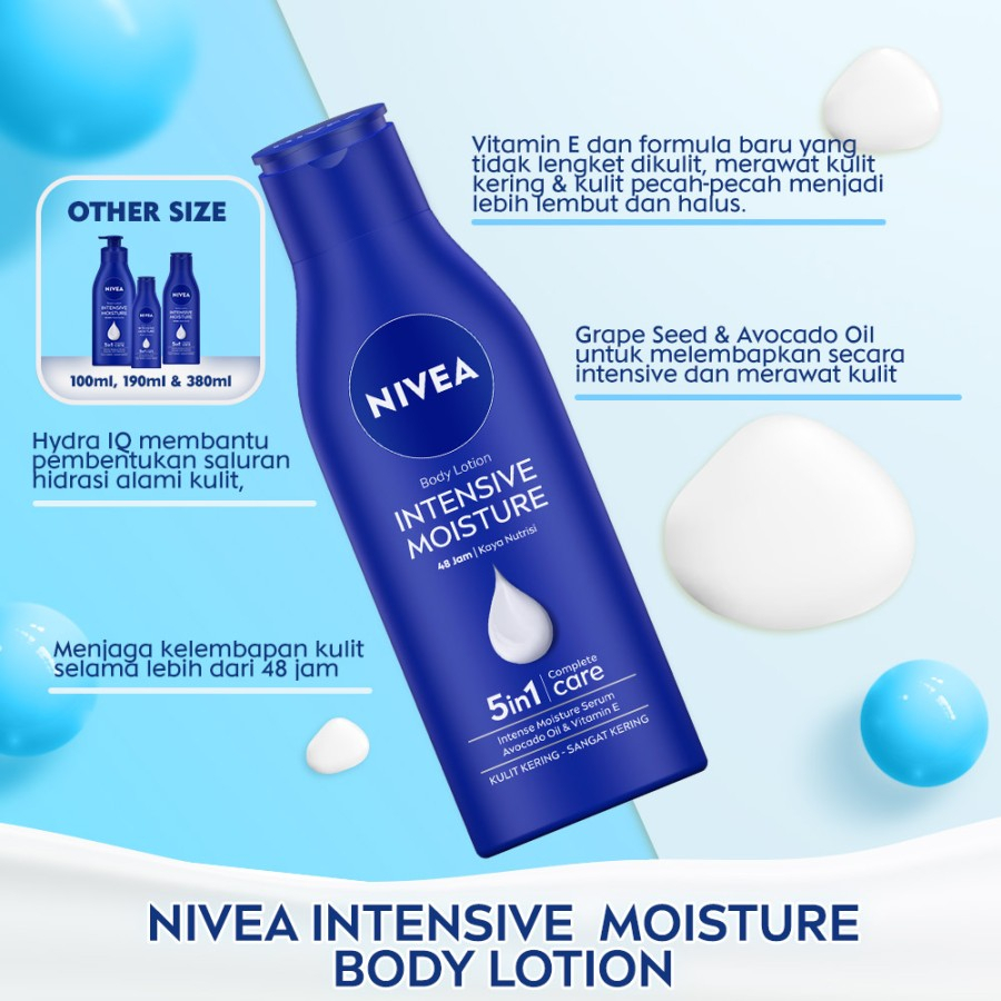 NIVEA Body Lotion Intensive Moisture 190ml - Perawatan Kulit Kering