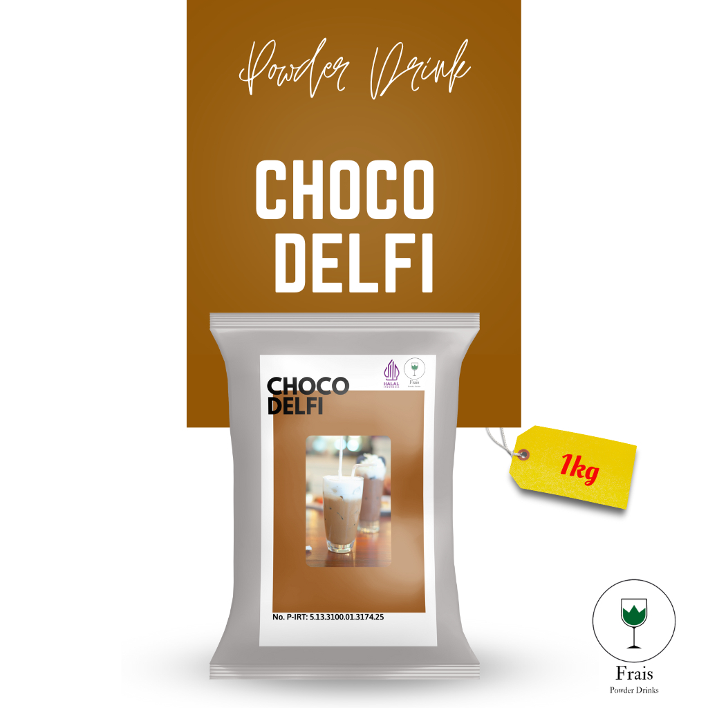 BUBUK MINUMAN RASA CHOCO DELFI 1KG / SERBUK MINUMAN ANEKA RASA / BUBUK MINUMAN KEKINIAN / MINUMAN INSTAN / DRINKS POWDER / SERBUK MINUMAN BOBA