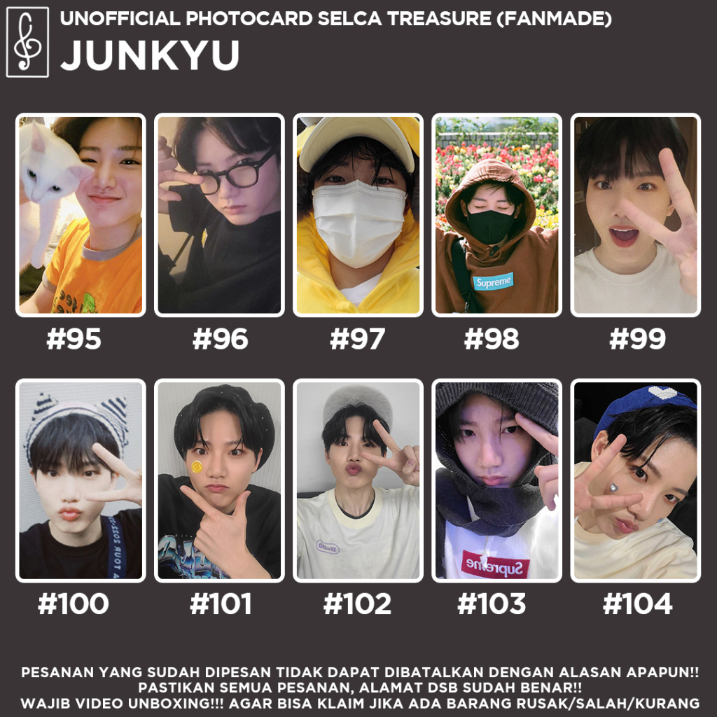 [SELCA TREASURE] JUNKYU BOYFRIEND MATERIAL PHOTOCARD  UNOFFICIAL