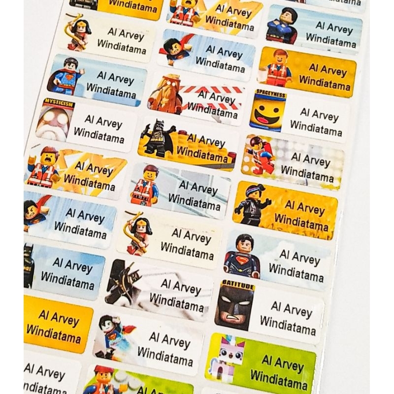 

LEGO Sticker Label Nama Waterproof Anti Air