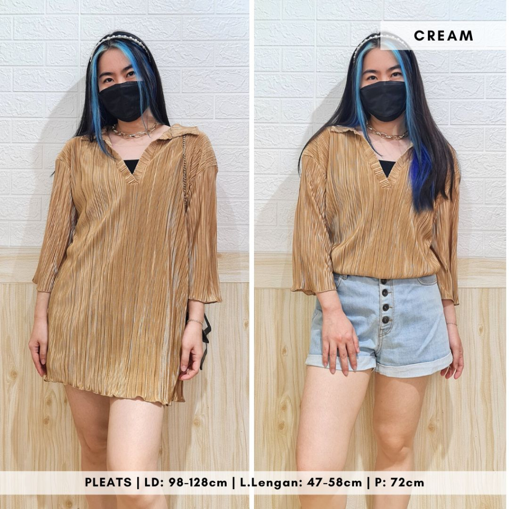 4833 shaila collar pleats shirt