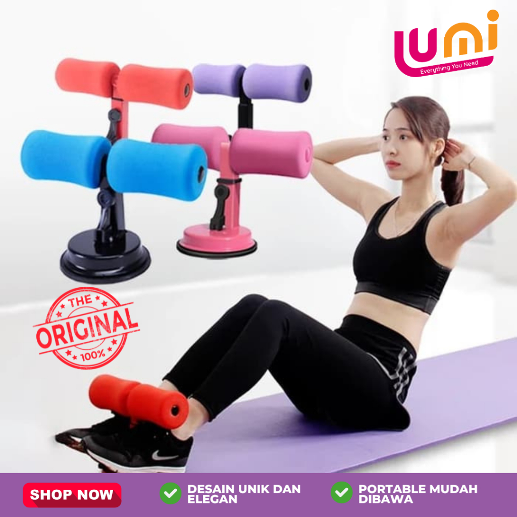 Alat Bantu Sit Up Bar Portable Penahan Pegangan Kaki Double Stand Holder Yoga Bench Fitness Gym Perlengkapan Olahraga Untuk dirumah Multifungsi Pengecil Perut dan Alat Pembakar Lemak SPEEDS SitUP Plus Tali Resistance Band