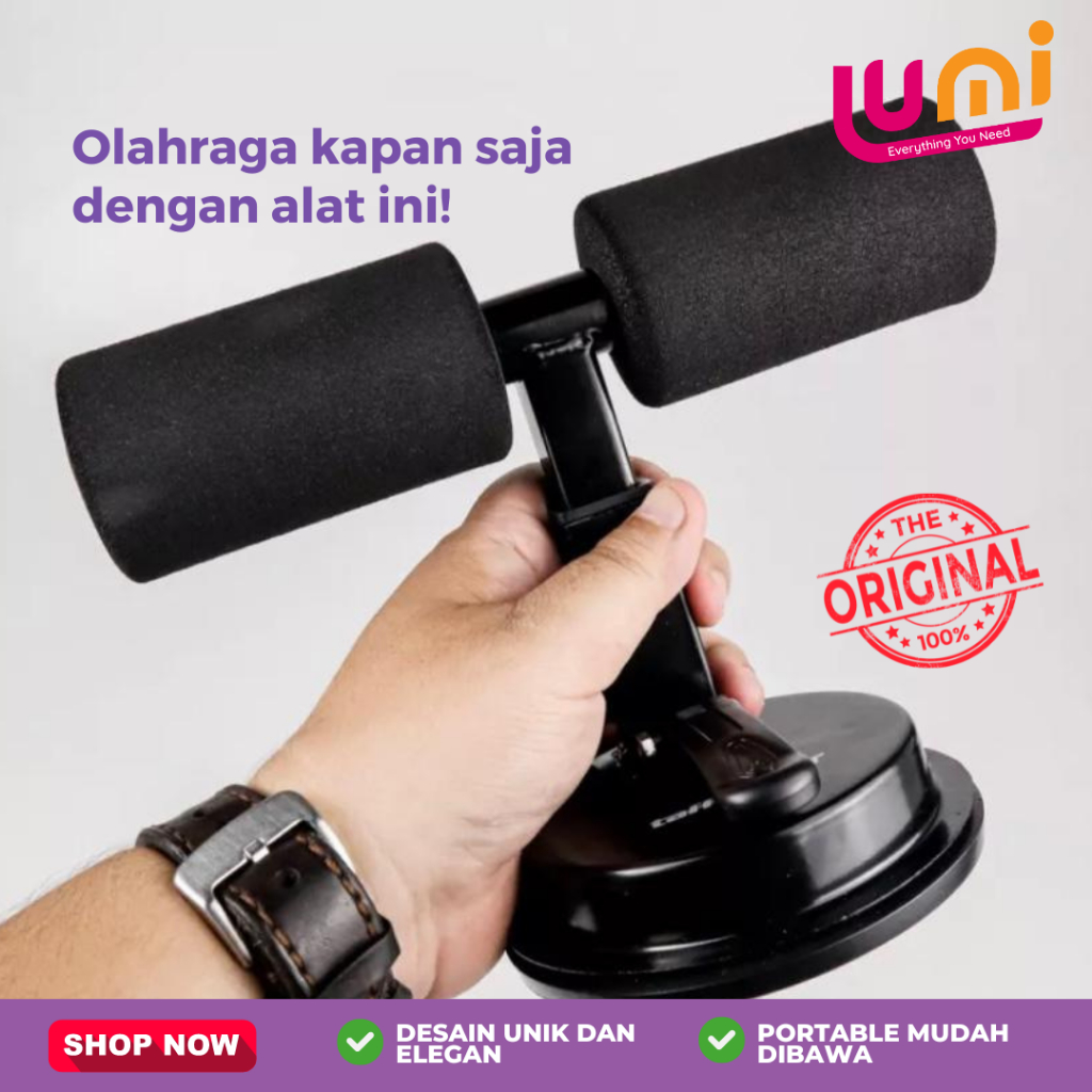 Alat Bantu Sit Up Bar Portable Penahan Pegangan Kaki Double Stand Holder Yoga Bench Fitness Gym Perlengkapan Olahraga Untuk dirumah Multifungsi Pengecil Perut dan Alat Pembakar Lemak SPEEDS SitUP Plus Tali Resistance Band