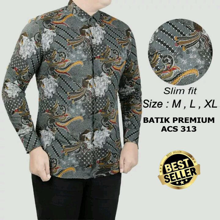 KEMEJA BATIK PRIA SLIM FIT BAJU BATIK PRIA SLIM FIT PREMIUM ACS313