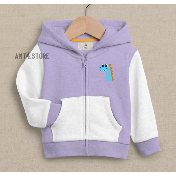 JAKET ANAK PEREMPUAN DINO SMILE ZIPPER ANAK LAKI-LAKI UNISEX UMUR 2-12TAHUN