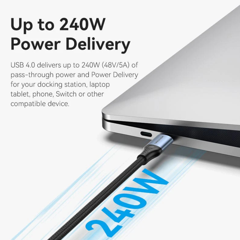 Vention Kabel USB C PD 100W USB Type C 4.0 Thunderbolt 8K 240W 40Gbps